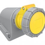 5x16A.3-PHASE (5PIN: 3P+E+N) 90° Angled wall Socket, IP67