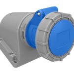 3x16A 1-PHASE (3PIN: 2P+E) 90° Angled wall Socket, IP67