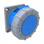 32A 1-PHASE (3PIN: 2P+E) PANEL MOUNT INDUSTRIAL SOCKET, IP67