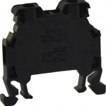 ONKA 6mm² SCREWED TYPE RAIL TERMINAL BLOCKS  BLACK (BOTH SIDES COVERED)