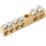 EARTHING BRASS BAR 63A 6X8MM 4 HOLES 1 HOLE FOR FIXING