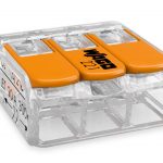WAGO 221-413 COMPACT Splicing Connector; for all conductor types; max. 4 mm²; 3- conductor; with levers; transparent housing;