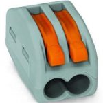 WAGO 222-412 CLASSIC Splicing Connector; for all conductor types; max. 4 mm²; 2- conductor; with levers; gray housing