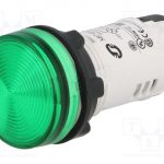 XB7EV03MP Schneider Harmony XB7, Monolithic pilot light, plastic, green, Ø22, integral LED, 230…240 V Ac