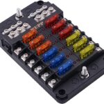 Boat Marine Fuse Block Panel with LED Warning Indicator